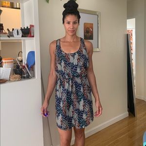 Multi colored short slip dress with pockets